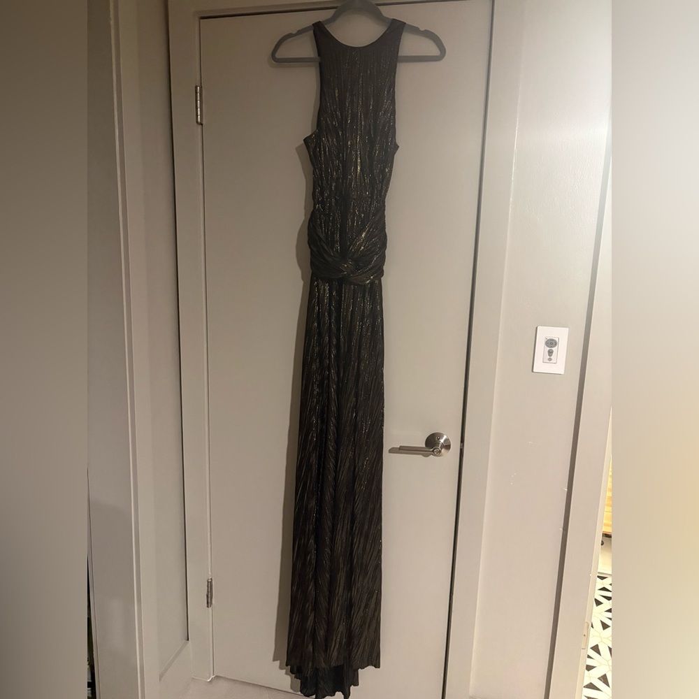 Elegant Black and Gold Evening Gown
